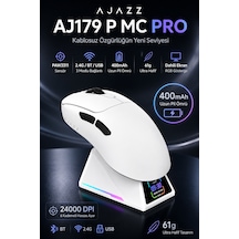 Aj179 P Mc Pro Tft Ekranlı Şarj İstasyonlu 24.000 Dpı Paw 3311 Oyuncu Mouse Aj179p Mc Pro Beyazzz