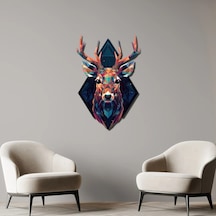 Renkli Geyik - Metal Tablo 60 X 90 Cm Çok Renkli