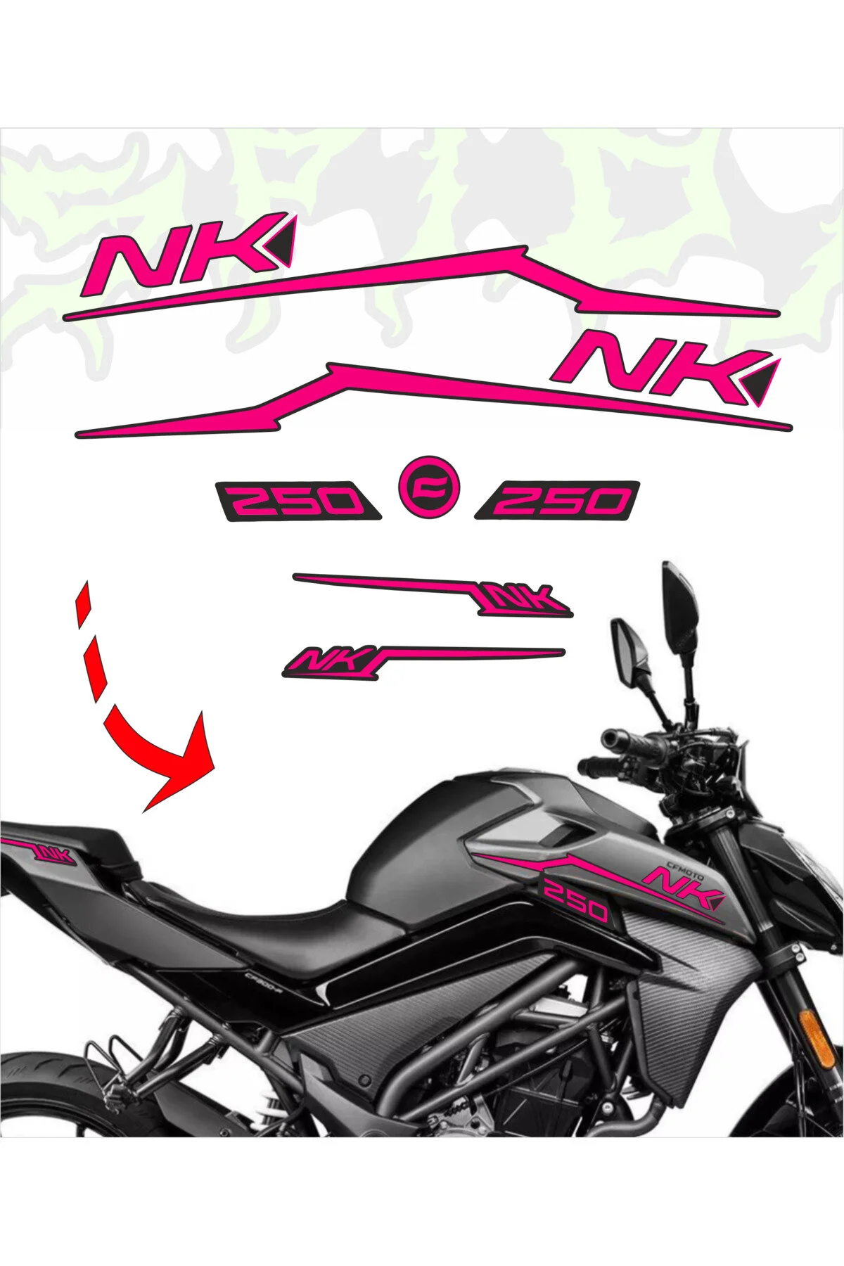 Nk250 Pembe Sticker Set