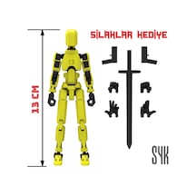 Robot 13 Dummy Sarı Siyah Tüm Eklemleri Hareketli Aksiyon Figürü Oyuncak