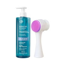 Ducray Keracnyl Yağlı Ciltler için Temizleme Jeli 400 ML + Cilt Temizleme Fırçası