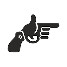 Ateş Etme Siyah Renk Sticker 15Cm 2 Adet