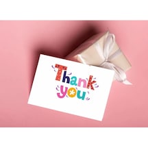 Thank You Yazılı Teşekkür & Tebrik Kartı - 5cm X 8 Cm - 50 Adet