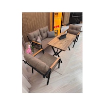 Houseart Balkon ,bahçe , Teras , Cafe ,salon , Metal Kanepe , Metal Kanepe Koltuk ,oturma Takımı 2-1-1 , Yemek Masası , Orta Masa Cappuccino