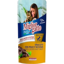 Miglior Gatto Tavuk ve Hindi Eti Parçalı Pouch Yetişkin Kedi Maması 100 G