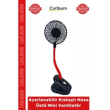 Vantilatör Esnek Boyunlu Sessiz Portatif Şık Ayarlanabilir Kıskaçlı Masa Üstü Mini Vantilatör
