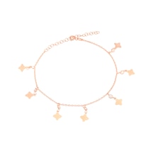Brezza Lusso Jewelry Rose Gold Sallantılı Taşlı Gümüş Kadın Ayak Halhal Rose