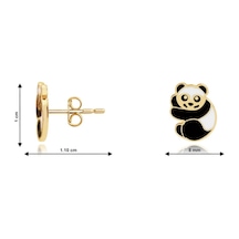 Diamond Line - Gülaylar 14 Ayar Altın Panda Figürlü Küpe