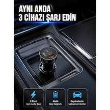 Mey İthalat 12v 24v Uyumlu 60w Araç İçi Şarj Adaptörü Çoklu Hızlı Şarj Cihazı Cn