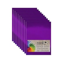Metalik Aynalı Fon Kartonu 10 Lu A4 20x30 Cm 1 Paket Okul Sınıf Dekoratif Pırıltılı Folyo Kağıt Dekoratif Anas