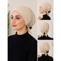 Bej Kadın Bone Esnek Ve Rahat Saç Bonesi, Günlük Kullanım Için Bone