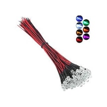 24v 5mm Şeffaf Mantar Led 0,22mm²20 Cm Kablolu Sarı 5adet