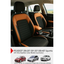 Mocha Taytüyü Oto Koltuk Kılıfı Peugeot 206-207-208-306-307-407 Uyumlu Taba