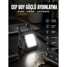 Led Işık Acil Durum Işığı Çok Fonksiyonlu Mıknatıs Özelliği - Lisinya Siyah