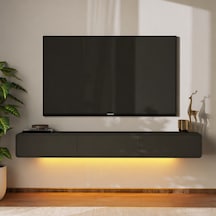 İnarch Dizayn Alba Led Işıklı Duvara Monte Tv Sehpası - 3 Kapaklı Tasarım Antrasit