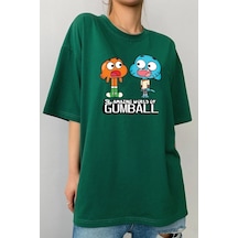 Unisex Gumball Baskılı Tasarım T-shirt Yeşil
