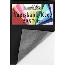 Yapışkanlı Keçe 50x70 Cm 1 Adet 2.0 Mm Kendinden Yapışkanlı Renkli Hobi Keçesi Elişi Keçe Kumaşı Anasınıfı Kreş Etkinlik Siyah