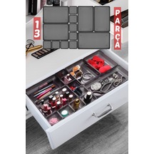 13 Parça Çekmece İçi Düzenleyici, Organizer Set Şeffaf
