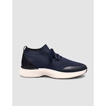 Cabani Lacivert Triko & Hakiki Dana Deri Erkek Sneaker Lacivert