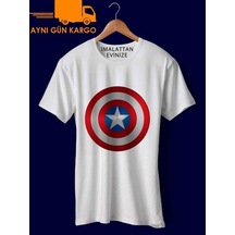 Kaptan Amerika Tasarım Baskılı Tişört Tshirt Ücretsiz Kargo