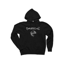 Evanescence Logo ve Yazı Siyah Kapşonlu Sweatshirt Hoodie Siyah