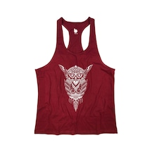 Bluu Owl Fitness Gym Tank Top Sporcu Atleti Bordo