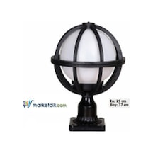 20 Lik Düz Meridyen Model Set Üstü Park Bahçe Aydınlatma Armatürü Siyah