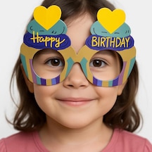 Cupcake Temalı Doğum Günü Renkli Karton Happy Birthday Gözlüğü 6 Adet Diğer