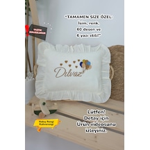 Gros Shop Müslin Yeni Doğan 4katlı Organik %100pamuk Kişiye Özgü Nakışlı Hastane Çıkış Seti Çoklu Balon Ekru-4
