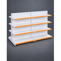 Çift Taraflı Ekonomik 2'li Orta Reyon, Market Rafı-bazasız H:140 Cm Antrasit Gri-40x75 Cm Çok Renkli