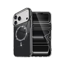 Apple iPhone Uyumlu-  17 Pro Live Diamond Magsafe Kapak - Siyah