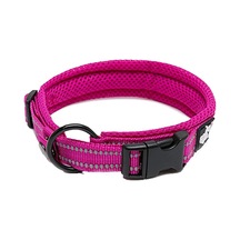 Truelove Köpek Yaka Reflektif Premium Duraflex Toka, Yüksek Dereceli Naylon Dokuma Şok Yok Temel Yaka Tlc5011 Fuşya Genel