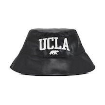 Ucla Alpha Siyah Bucket Deri Nakışlı - Kadın Şapka Siyah