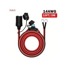 Honeybeeshop Clelo Araba Kadın 10ft 3m 12 24v Güç Kaynağı Araba Fişi 14 Awg Kablo 15a Sigorta Ağır Hizmet Dc Fiş Priz Uzatma Terminalli Pil Türü