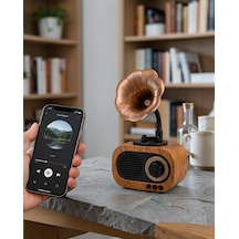 Mini Retro Bluetooth Hoparlör Fm Radyo 8 Saat Batarya Uczzzb5rayo-9