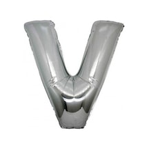 Gümüş Folyo Balon 16" Inç 40 Cm V Harfi