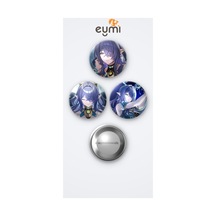 Genshin Impact Oyunu Lauma Oyun 3'lü Metal Rozet Seti 58mm İğneli Buton Çanta Yaka Rozeti Çok Renkli
