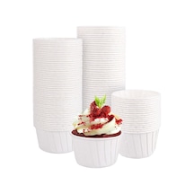 50'li Beyaz Muffin Kek Kalıbı, Kek Kapsülü Cupcake Kalıbı, Airfryer Uyumlu