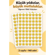 Öğrenci Ödül Yıldızları 140 Adet Motivasyon & Başarı Sticker A4 Premium Çok Renkli