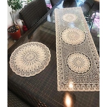 Fransız Dantelli Runner Ve Supla Takımı 1 Runner, 6 Supla Renkli