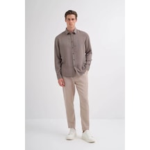 Cazador Regular Fit Dokuma Tencel Haki Erkek Gömlek 20610 Haki