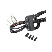 48v Elektrikli Bisiklet Anahtarı - Ip65 Su Geçirmez, 22mm Saplı, Işık+klaxon+yön Belirti Fonksiyonlu, Plastik, Siyah