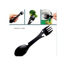Omeniv 304 Çelik Çatal Kaşık Bıçak Set Açacak Outdoor Kamp Siyah