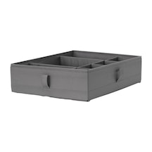 Çekmece İçi Bölmeli Kutu, Koyu Gri Renk 44x34x11 Cm Takı-kemer-aksesuar Düzenleyici Organizer Açık Bej
