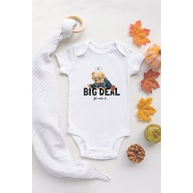 Özel Tasarım Lisanslı Sevimli Ayı Big Deal Bebek Body Beyaz Bebek Badi Zıbın