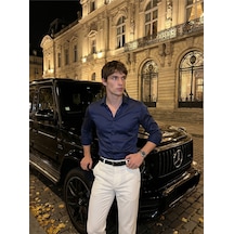 Baselco Elegance Pamuk Saten Slim Fit Gömlek Tycptg8trn177727971042000 Lacivert