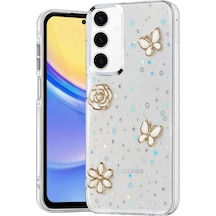 Mey İthalat Samsung Uyumlu Galaxy A35 5g Fiyonk Desenli Kapak - Desen 10 Şeffaf