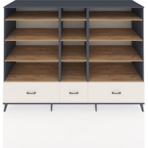 Kronos Dolap 12 Raflı 3 Çekmeceli 220x59x163 Antrasit-çam/aytaşı Atlas Çam/aytası - Antrasıt