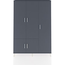 Arges Dolap 7 Raflı 5 Kapaklı Tek Askılı 132x30x195 Antrasit-antrasit/çam Antrasıt/atlas Çam