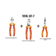 Total Set-7 İzoleli Pense 180mm+ İzoleli Yan Keski 180mm+izoleli Karga Burun 200mm